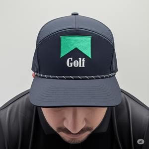 Gorra de 7 paneles del fabricante de sombreros de Vietnam gorra de béisbol impermeable logotipo personalizado sombrero de golf para hombres con cuerda de agujero cortado con láser - Product Image 1