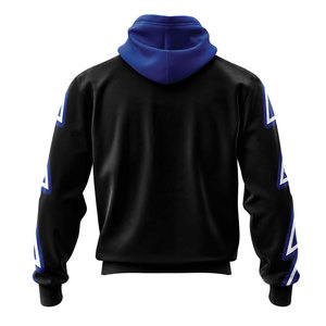 Sudadera con Capucha para Hombre INDEX APPAREL, Diseño Geométrico Negro y Azul, Impresión por Sublimación, Corte Regular, para Otoño - Product Image 5