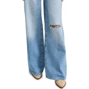 2025 nouveauté femmes droite en détresse jean pantalon respirant Street Wear Denim conception la plus populaire - Product Image 3