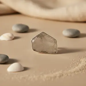 Anillo de Cuarzo Plateado de Moda para Mujer, Chapado en Oro Rosa y Rodio, con Piedras Preciosas Naturales Incrustadas, Joyería de Regalo para Mujer - Product Image 2