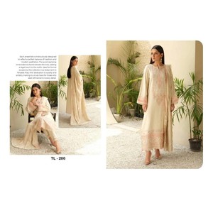 หนังแท้คุณภาพสูงสีพีช shalwar kameez winterwear คอลเลกชันทนทาน4ฤดูพร้อมผ้าคลุมไหล่ในราคาขายส่งสำหรับผู้หญิง - Product Image 3