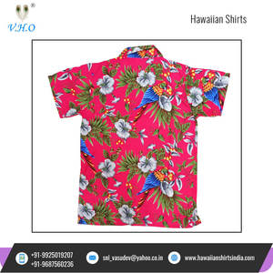 เสื้อฮาวายของผู้ชาย,เสื้อฮาวายแขนสั้นทรงหลวมลำลองพิมพ์ลายนกแก้วเชอร์รี่ทำจากผ้าคอตตอนสำหรับฤดูร้อน - Product Image 6