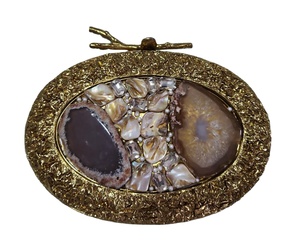 Embragues de nácar de hierro para novia | Bolso de mano exclusivo de diseñador de moda hecho a mano para mujer con forro de gamuza - Product Image 2