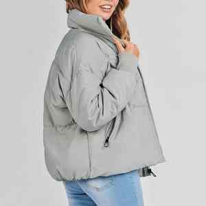 Veste matelassée pour femmes capuche rembourrage doux Zip avant manteau d'hiver manches longues tenue quotidienne chaud couche de mode extérieure Polyester - Product Image 5