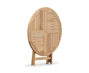 Table ronde pliante en teck massif - 1m, imperméable, durable, résistante aux UV, empilable, pour utilisation en extérieur dans les restaurants et les hôtels - Product Image 3