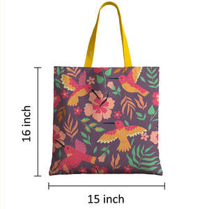 Durable Humming Birds Canvas Tote <b>Bag</b> Medium Eco-Friendly Screen Printed Tote Recyclable Heat Transfer <b>Long</b> for Advertising - Product Image 6