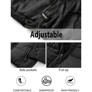 Abrigo acolchado grueso con capucha cálido de invierno para hombre, chaqueta impermeable a prueba de viento, ropa de abrigo aislada, ropa de calle informal - Product Image 3