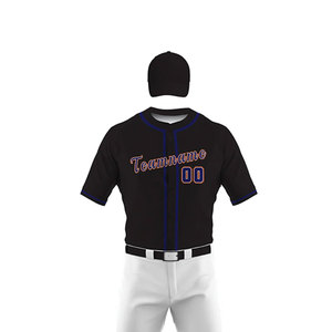 Custom Baseball Jersey Set Unisex Black White Pants Short Sleeve <b>Button</b> Moisture Wicking 100% Cotton Breathable Team Name All - Product Image 5