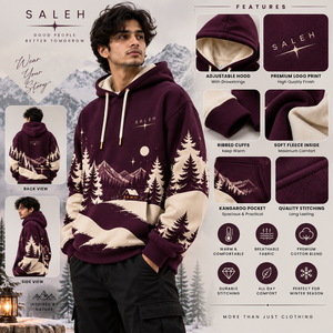 Custom Embroidered & Printed Christmas Hoodies for Men Winter Pullover 100%Cotton Fleece Sweatshirt OEM Wholesale Custom Colors - Product Image 3