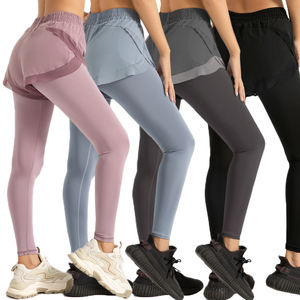 2024 vente en gros de pantalons de Yoga légers à séchage rapide ensemble Fitness bout à bout Yoga Leggings 2-en-1 Leggings - Product Image 1