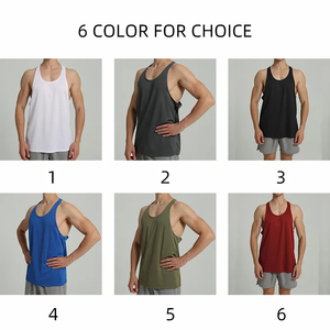 ที่กําหนดเองระบายอากาศผู้ชายสไตล์ถนนสูงtanktops USAขนาดยืดผู้ชายTanktopsโลโก้ที่กําหนดเองขายส่งยางGymTank Tops - Product Image 2