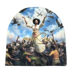 หมวกบีนนี่พิมพ์ลายหมวกบีนนี่สำหรับฤดูหนาวหมวกแก๊ปปักลายเบสบอลหมวกทรูเกอร์หมวกแก๊ปให้ความอบอุ่น - Product Image 3