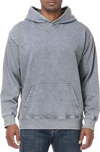 Sudadera con capucha básica sólida para hombre, forro polar de algodón de gran tamaño, estilo cálido, jersey de tela lavada para hombre, sudaderas con capucha de lavado ácido superior - Product Image 5