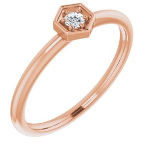 แหวนเพชรทรงหกเหลี่ยมแบบซ้อนได้ Stuller 14KR รุ่น 123363:602P - Product Image 1