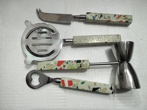 Ensemble de couverts en acier inoxydable pour hôtel et restaurant, laiton massif poli or avec manche en acrylique, ustensiles de cuisine - Product Image 6