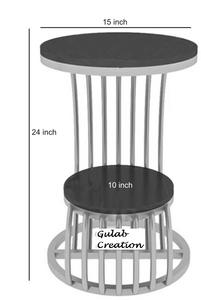 Mesa redonda de lujo moderna, marco de metal dorado con superficie de mármol blanco, mesa auxiliar para sala de estar o dormitorio, técnica chapada - Product Image 3