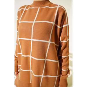 Tunique en maille à rayures biscuit manches longues - Product Image 1