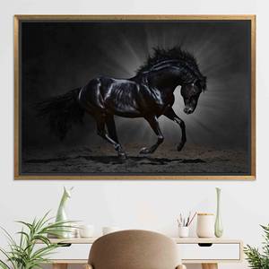 Arte de pared en lienzo impreso: elegante decoración para dormitorio estilo granja, lienzo con marco dorado - Product Image 1