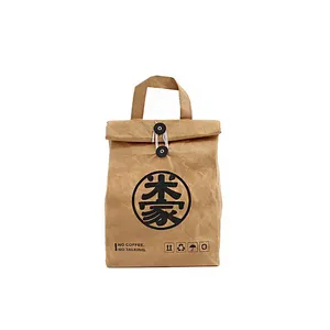 Custom Waterproof Tyvek Dupon Paper Kraft Picnic Cooler Bag Kids Travel Recycled Insulated Paper Lunch Bags With Your Own Logo