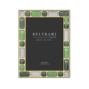 Cadre photo élégant fait main Beltrami, plaqué argent, structure en bois rectangulaire, fabriqué en Italie, 9x13 cm - Product Image 1