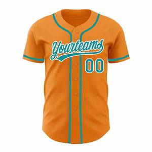Uniforme de baseball de sport en polyester de bonne qualité pour les hommes de couleur orange col rond maillot de baseball à manches courtes - Product Image 2