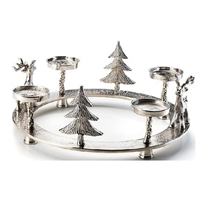 Support de bougie en aluminium massif au design antique avec impression numérique pour l'éclairage des bougies, décoration de Noël, décoration de table - Product Image 4