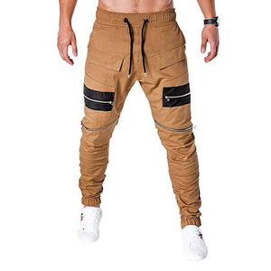 Nouveaux pantalons pour hommes de très haute qualité en coton avec poche latérale zippée, joggers épais avec cordon de serrage et détail de manchette, vente en gros - Product Image 5