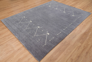 Tapis en laine tissé à la main Gabbeh, gris minimaliste, style bohème, tapis de sol pour la maison, décoration confortable pour le salon et la chambre - Product Image 3