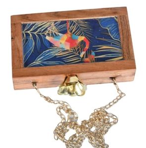 กระเป๋าไม้สีน้ำตาลเรซิ่นกระเป๋าถือแบบดั้งเดิม - Product Image 5