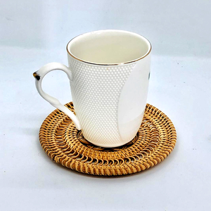 Juego de 4 posavasos de ratán tejidos a mano, productos ecológicos hechos en Vietnam, decoración de mesa al por mayor - Product Image 3