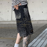 Le Pakistan a fabriqué des shorts en strass de couleur contrastée à prix réduit Shorts en strass confortables de haute qualité pour hommes