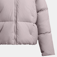 Jaket wanita anti air, jaket wanita Puffer, anti air, warna Solid, nyaman, pola, panjang katun, jaket bahan kain