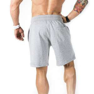 Pantalones cortos para correr de algodón personalizados para hombre, pantalones informales de gimnasio para ejercicio vintage con patrón sólido, poliéster teñido liso - Product Image 2