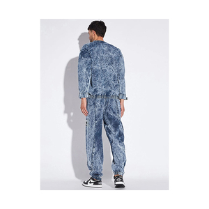 Ensemble jogging vintage en molleton d'hiver, deux pièces, impression sérigraphique DTG, survêtement évasé, délavé à l'acide, pour homme, 100% coton - Product Image 4