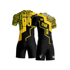 Uniformes de Fútbol de Alta Calidad con Logotipo Personalizado, 100% Poliéster, Secado Rápido, Transpirables, Cuello en V, para Hombre, Último Diseño - Product Image 1