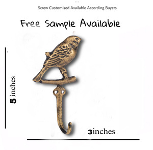 Vintage Laiton Antique Oiseau Mur Manteau & Chapeau Crochets Porte-clés Cintre Très Pas Cher En Gros Prix Disponible - Product Image 3