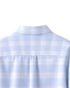 Camisa Oversize a Cuadros para Mujer, Azul Claro, Manga Larga, Casual, de Franela, Tipo Túnica, Suave, Otoño Invierno, Venta al por Mayor - Product Image 6