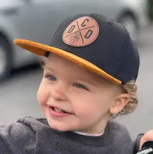 Personalized Toddler Hat Suede Brim Hat Customized Children Baseball Cap Leather Patch custom snapback caps