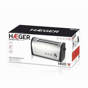 เครื่องปิ้งขนมปังสแตนเลสแบบ 2 ช่องยาวเบรคฟาสท์พลัส 1400W (เฮเกอร์ TO-14D.010A) - Product Image 3