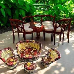 Bone Inlay Bamboo Sofa Chair Ottoman Set for Newborn Kids Living Room Safety Indoor Outdoor Patio Furniture - Product Image 4