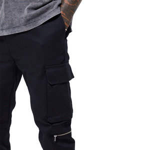 Top Quality <b>Men's</b> <b>Black</b> Cargo <b>Pants</b> Drawstring Waist Zipper Multi-Pocket Design Factory Direct Wholesale Supplier - Product Image 6