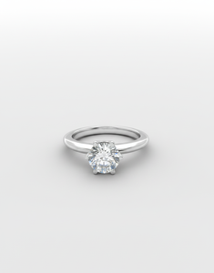 Anillo de Compromiso con Diamante de Corte Brillante Redondo para Mujer, Diamantes Cultivados en Laboratorio - Product Image 4