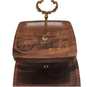 Soporte para servir pasteles de vajilla más vendido, diseño de lujo, Soporte redondo para pasteles, exhibición de postres, soporte de pastel de Metal de madera de la mejor calidad - Product Image 4