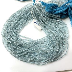 Cuentas facetadas con forma de Rondelle de Topacio azul cielo, cuentas al por mayor de piedras preciosas naturales para la fabricación de joyas - Product Image 2