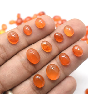 Cabochons ovales en cornaline naturelle 7X5mm à 16X12mm cornaline calibrée ombre légère cristal pierre précieuse en vrac pour la fabrication de bijoux - Product Image 6