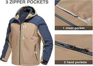 Veste imperméable coupe-vent à coque rigide de haute qualité, personnalisée, pour l'extérieur, fermeture éclair, haute performance, entièrement pour hommes, vente en gros - Product Image 5