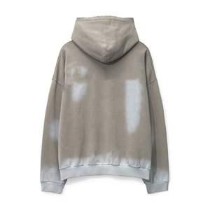 Sweat-shirt à capuche surdimensionné personnalisé Vintage sweat à capuche délavé à l'acide épaules tombantes sweat à capuche blanc délavé au soleil avec logo personnalisé - Product Image 2