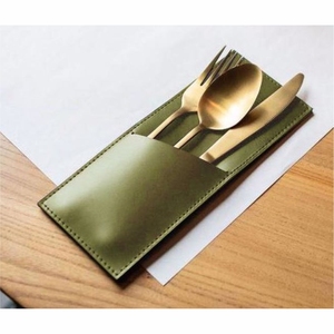 Estuche de Cuero para Cubiertos con Logotipo Personalizado al por Mayor, Decoración Duradera para Mesa, Porta Cubiertos de Cuero PU de Lujo para Eventos de Catering - Product Image 2