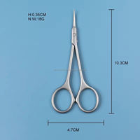 Ciseaux à cuticules professionnels en acier inoxydable, petits, courbés et tranchants, style russe, pour le soin des ongles