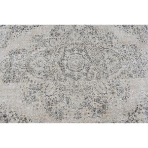 พรมวินเทจตุรกีขนาดใหญ่ 5.2x8.7 ฟุต (160x264 ซม.) ลายดอกไม้สีเทา - Product Image 4